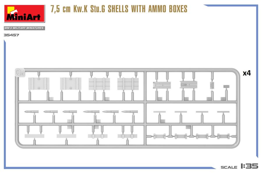Miniart 1/35 7,5 cm Kw.K Stu.G Shells with Ammo Boxes