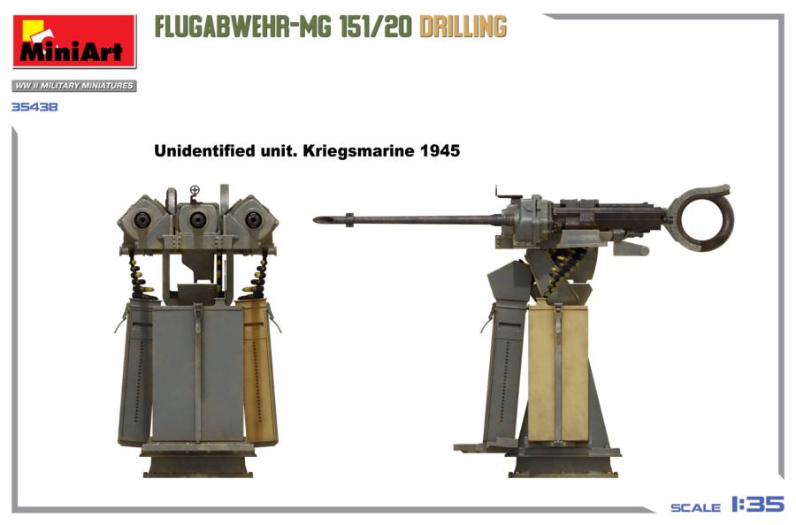 Miniart 1/35 Flugabwehr-MG 151/20 Drilling