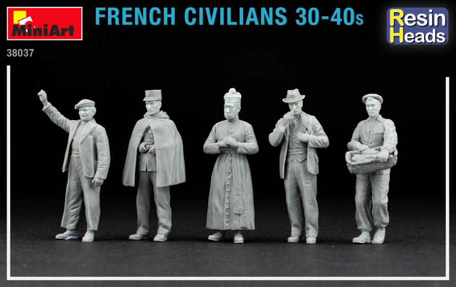 Miniart 1/35 French Civilians '30-'40s. with Resin Heads