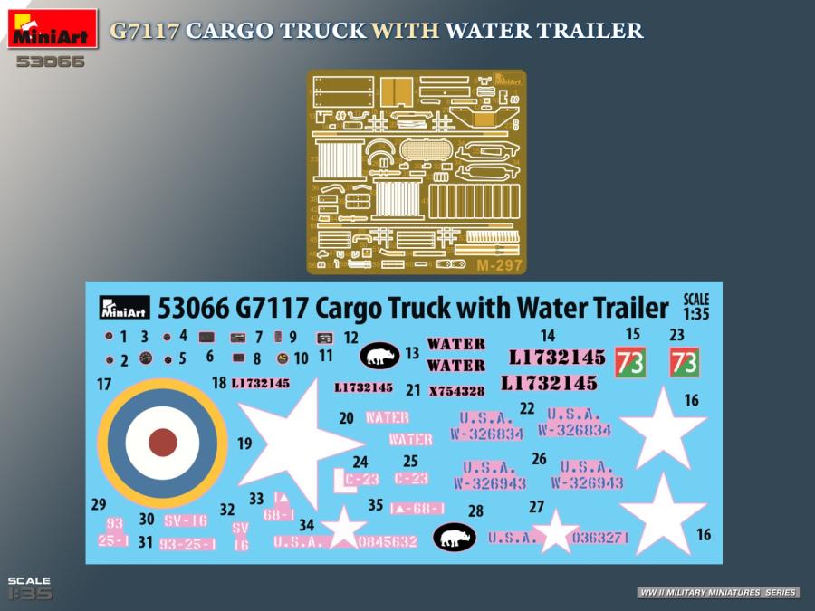 Miniart 1/35 G7117 Cargo Truck with Water Trailer