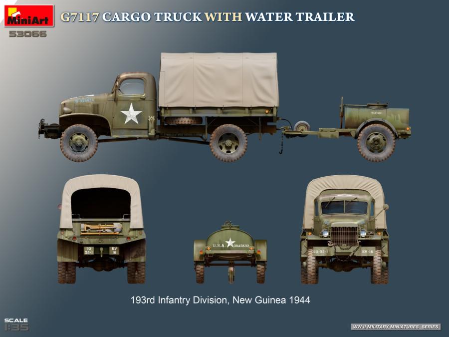 Miniart 1/35 G7117 Cargo Truck with Water Trailer
