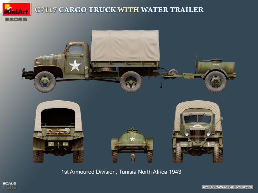 Miniart 1/35 G7117 Cargo Truck with Water Trailer