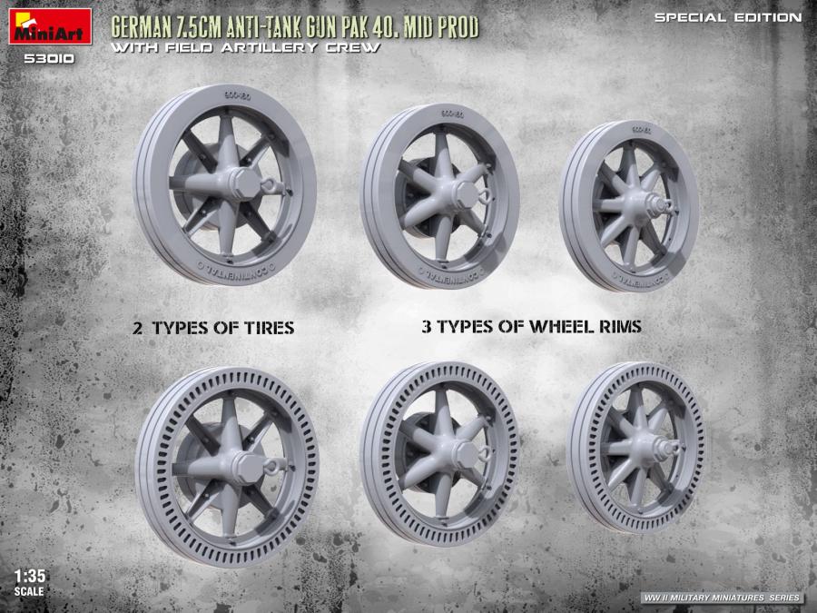 Miniart 1/35 German 7.5cm ATGun PaK 40. Mid Prod w/ Crew (Special Edition)