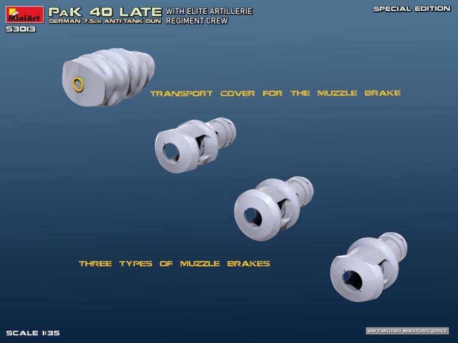 Miniart 1/35 German 7.5cm PaK 40 Late w/Elite Artillerie Regiment Crew. Special Edition