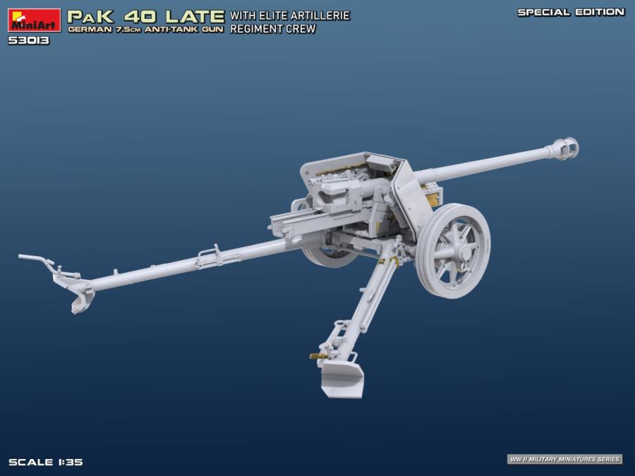 Miniart 1/35 German 7.5cm PaK 40 Late w/Elite Artillerie Regiment Crew. Special Edition