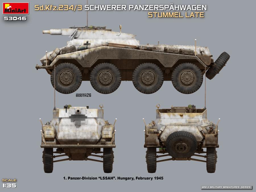 Miniart 1/35 Sd.Kfz.234/3 Schwerer Panzerspähwagen Stummel Late