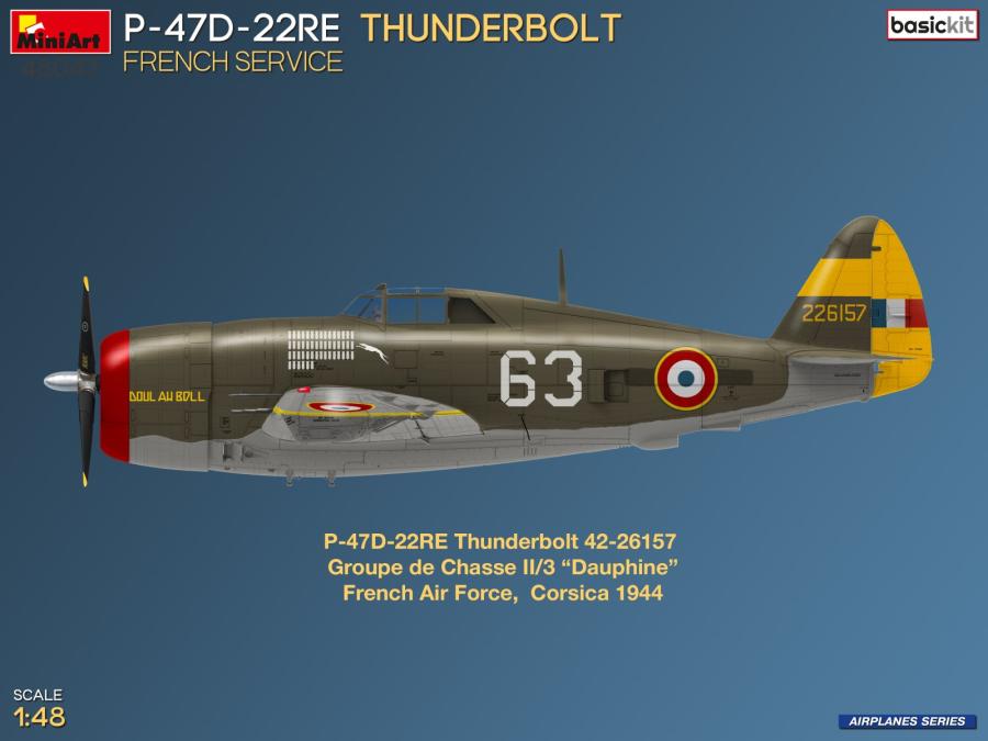 Miniart 1/48 P-47D-22RE Thunderbolt. French Service. Basic Kit