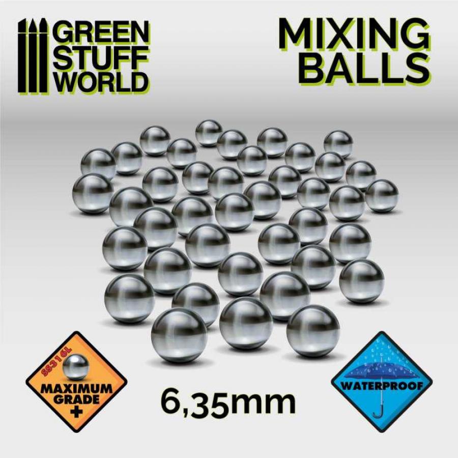 Mixing Paint Steel Bearing Balls In 6,35mm (40pcs)