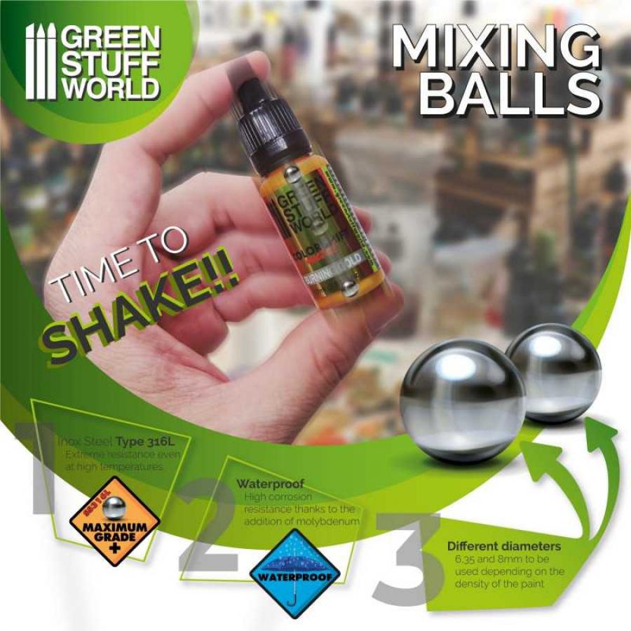 Mixing Paint Steel Bearing Balls In 6,35mm (40pcs)