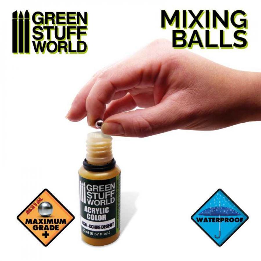 Mixing Paint Steel Bearing Balls In 6,35mm (40pcs)