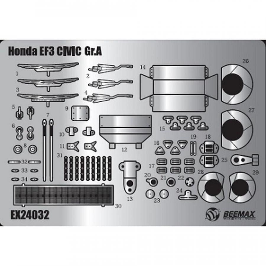 Nunu 1/24 Honda Civic EF3 Gr.A 1989 Detail set
