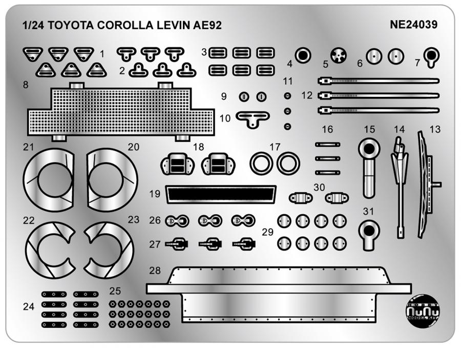 Nunu 1/24 Toyota Corolla Levin AE92 '89 JTC SUGO Detail set