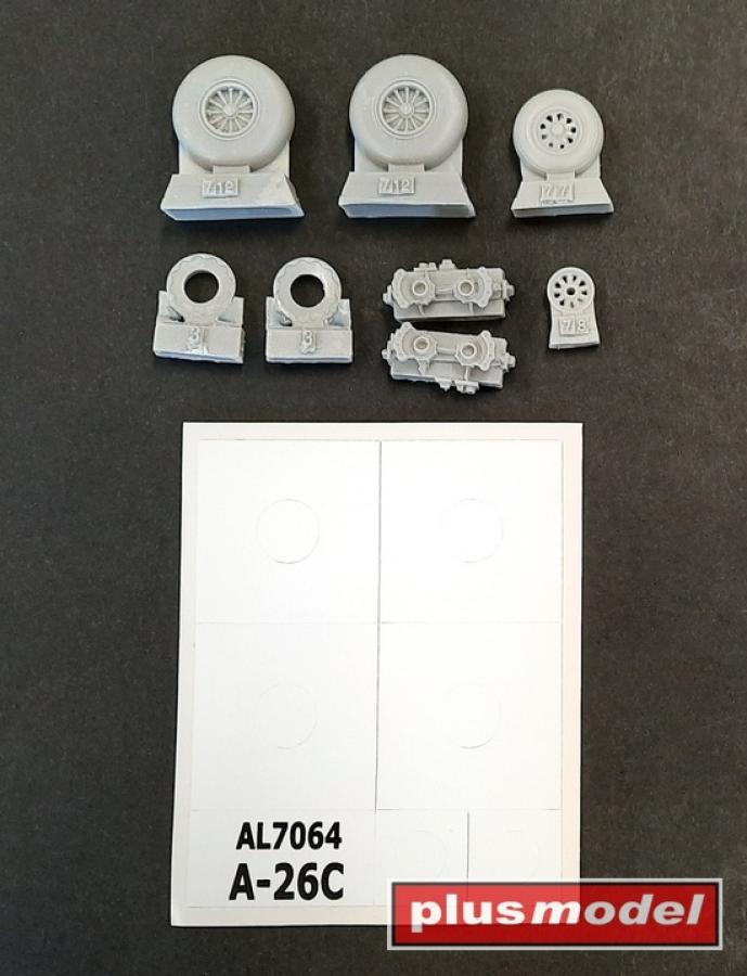 Plusmodel 1/72 A-26C Invader wheels groved pattern