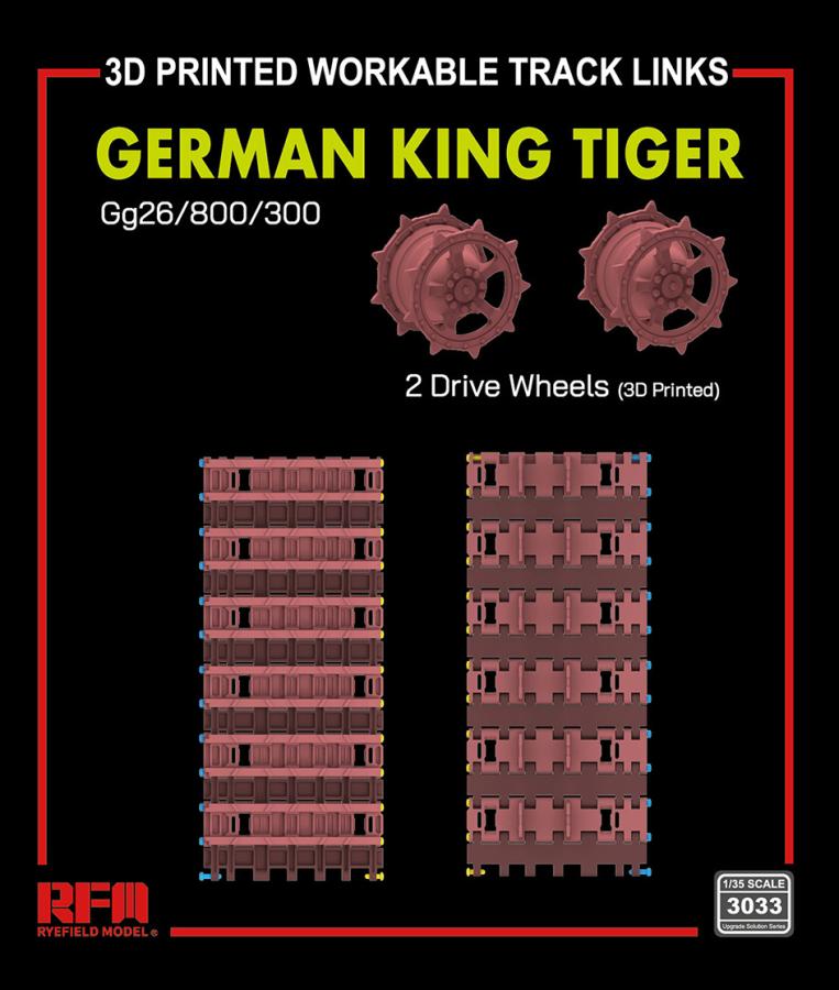 Ryefield 1/35 King Tiger Tracks GG26/800/300 with drive wheels (3d Printed)