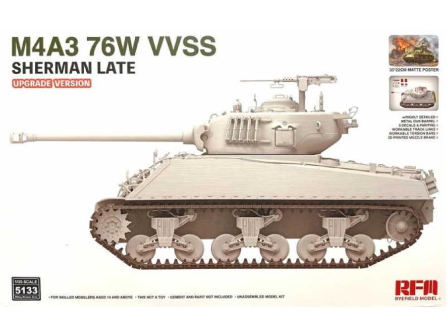Ryefield 1/35 M4A3 76W VVSS Sherman Late Upgrade Version