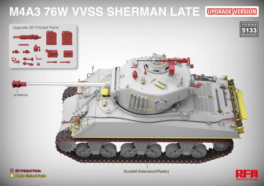 Ryefield 1/35 M4A3 76W VVSS Sherman Late Upgrade Version