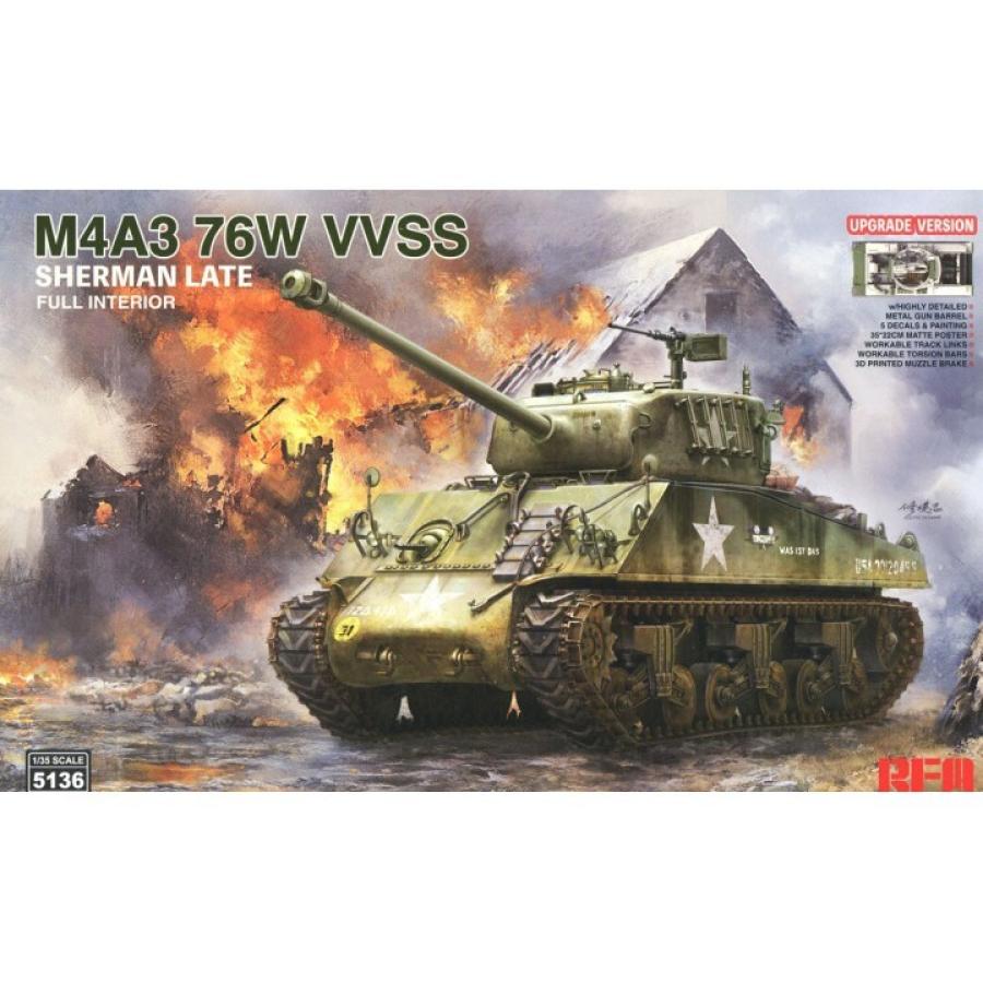 Ryefield 1/35 M4A3 76W VVSS Sherman Late Upgrade Version Full Interior