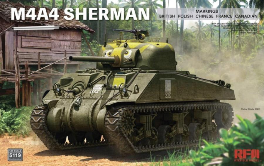 Ryefield 1/35 M4A4 Sherman with Workable Tracks & Metal Barrel