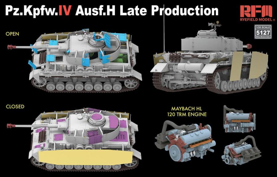 Ryefield 1/35 Pz.Kpfw.IV Ausf.H Late Prod. w/ Workable Tracks