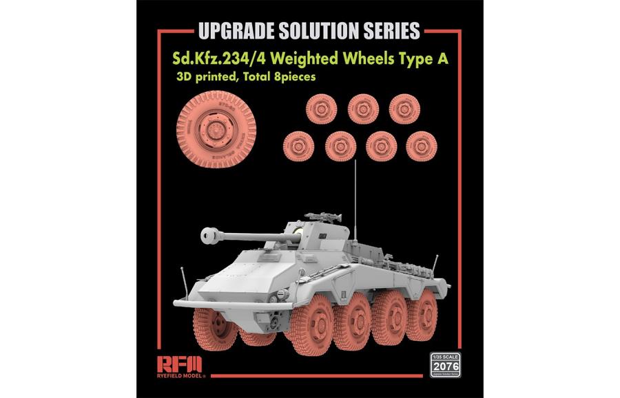 Ryefield 1/35 Sd.Kfz.234/4 3D Printed Wheels Type A (8 pcs)