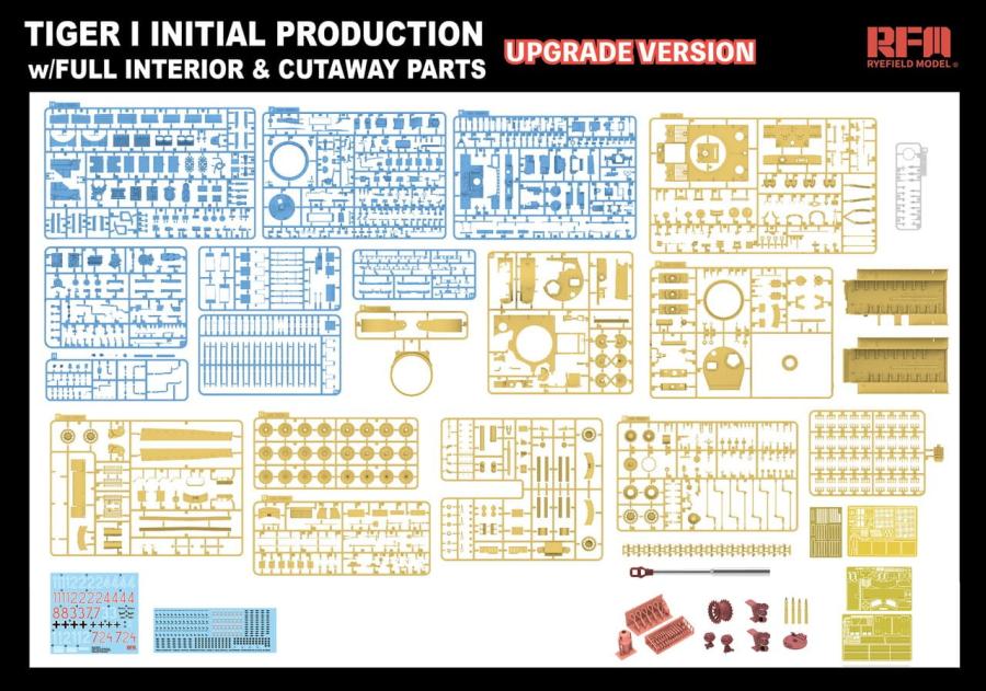 Ryefield 1/35 Tiger I Initial Production Early 1943 w/ Full Interior Updated Version