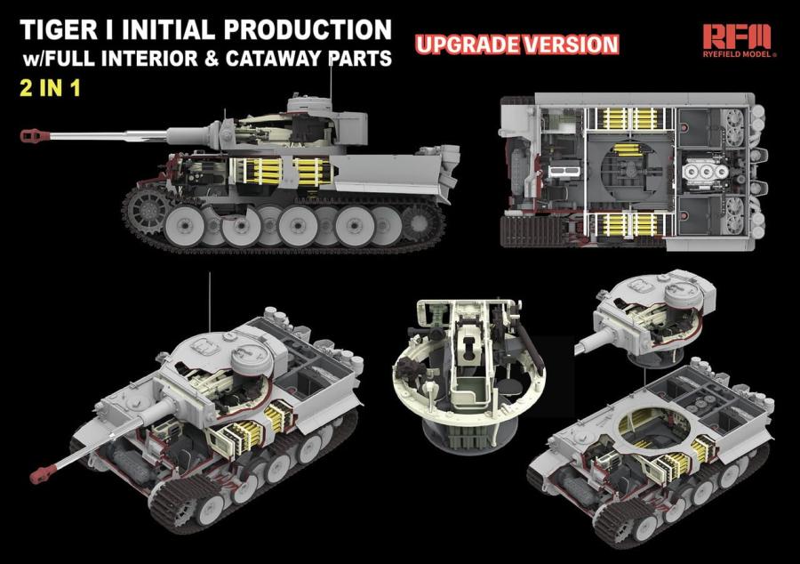 Ryefield 1/35 Tiger I Initial Production Early 1943 w/ Full Interior Updated Version