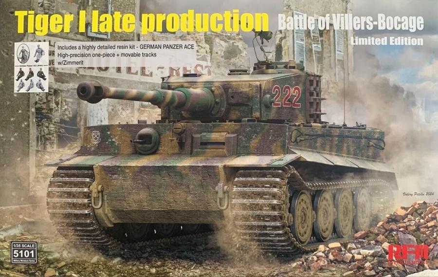 Ryefield 1/35 Tiger I Late Production Battle of Villers-Bocage with figure