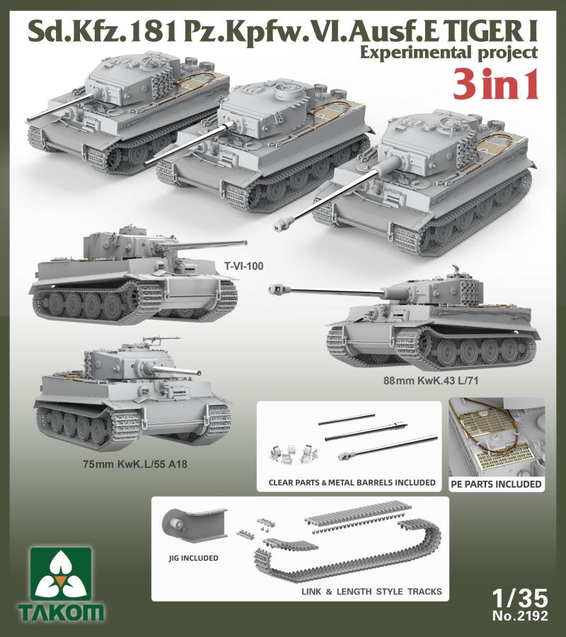 Takom 1/35 Tiger I Experimental Project Panzer VI. Ausf. E 3 in 1