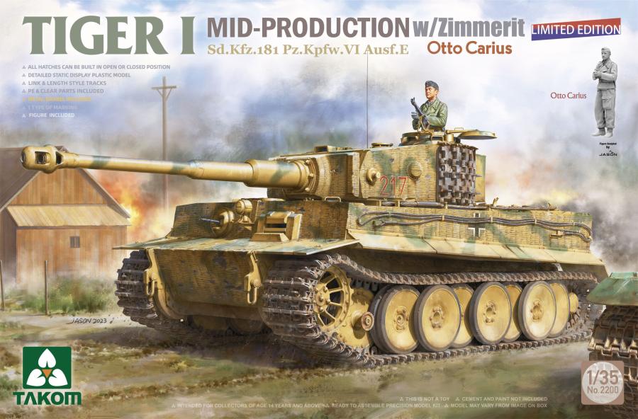 Takom 1/35 Tiger I Big Box Mid+Late+Mid/Otto Carius + 1/16 Otto Carius (Limited edition)