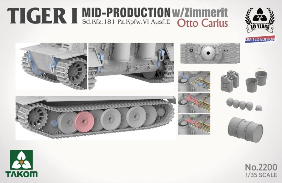Takom 1/35 Tiger I Mid w/Zimmerit & Otto Carius figure (Limited edition)