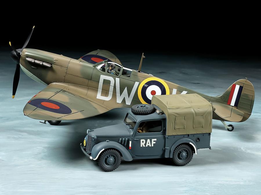 Tamiya 1/48 Supermarine Spitfire Mk.I & Light Utility Car