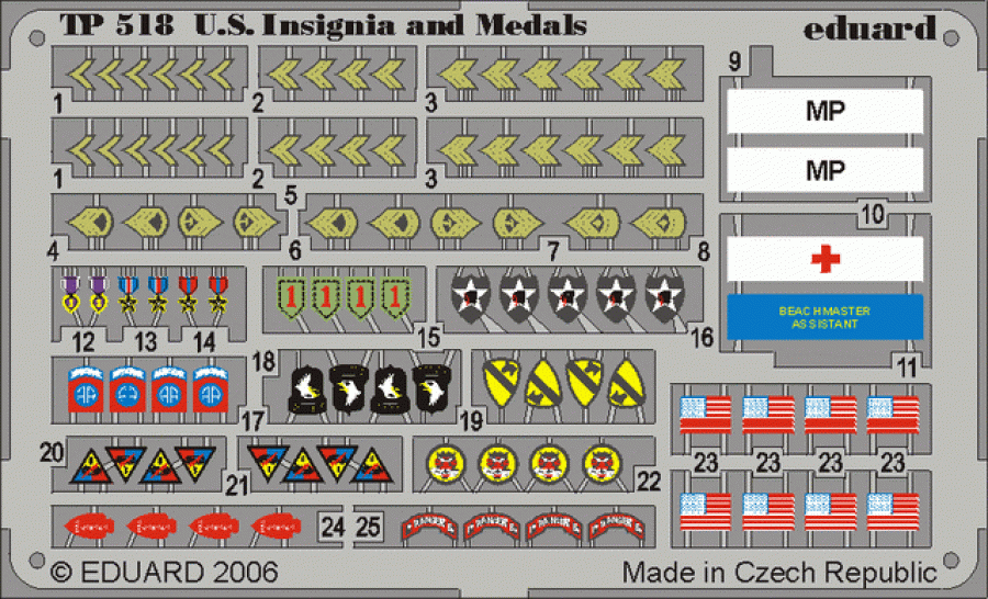 1/35 US insignia and medals WWII Pe set