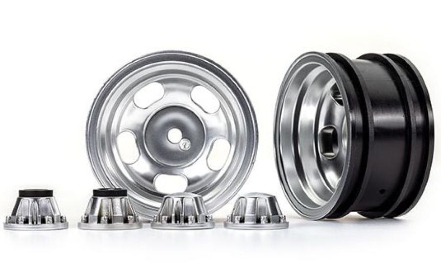 Traxxas Wheels Satin Chrome 2.2 + Center Caps (for Stub Axle #8225A) TRX8158