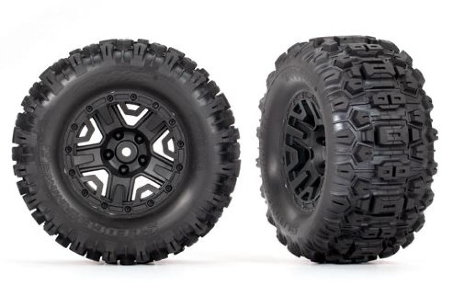 Traxxas Tires & Wheels Sledgehammer/ Black 2.8 TSM Elecrtic Rear TRX3778