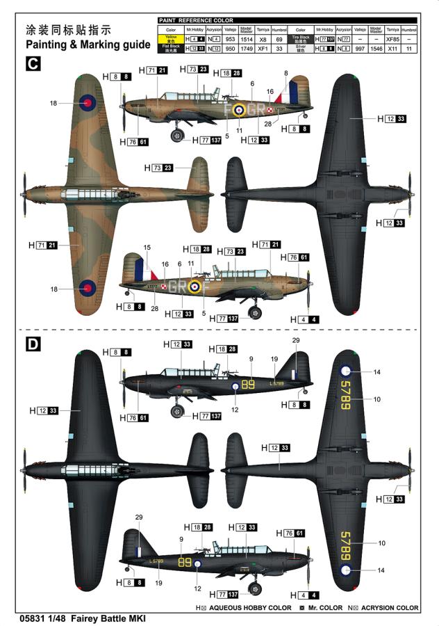 Trumpeter 1/48 Fairey Battle MKI