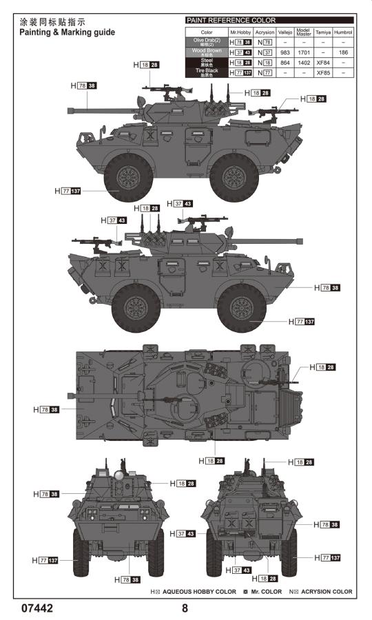 Trumpeter 1/72 LAV-150 APC 90mm Mecar Gun