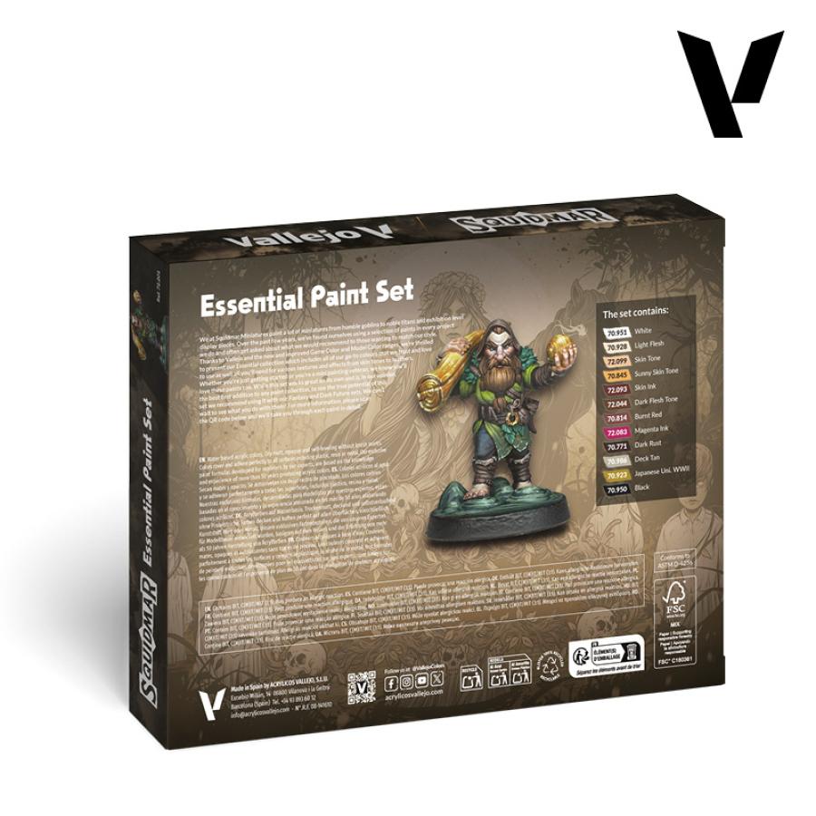 Vallejo Essential paint set, (12 maalia) + figuuri