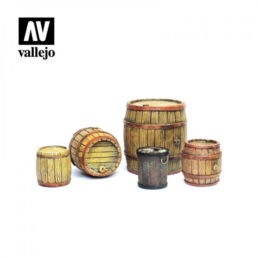 Vallejo 1/35 Wooden Barrels (5 pcs)