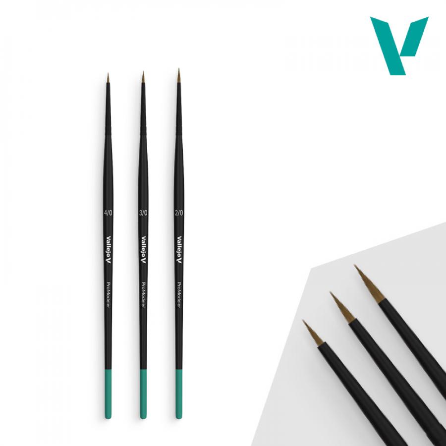 Vallejo Brush definition set natural hair (4/0, 3/0 & 2/0)