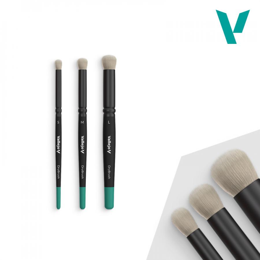 Vallejo Brush set round dry natural hair 3pcs (S/M/L)