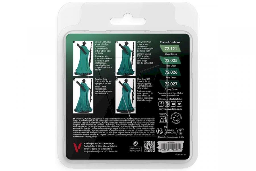 Vallejo Game Color, cold green color set 4x18ml maalisetti