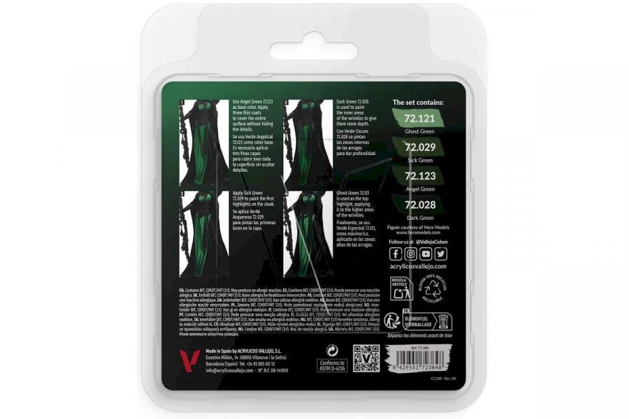 Vallejo Game Color, green color set 4x18ml maalisetti