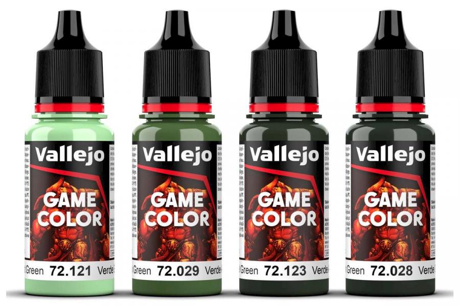 Vallejo Game Color, green color set 4x18ml maalisetti