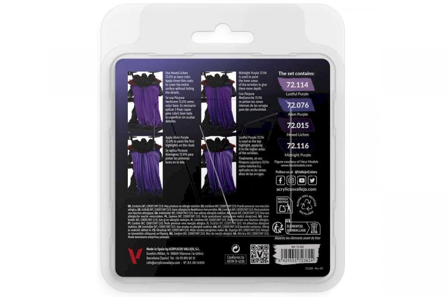 Vallejo Game Color, purple color set 4x18ml maalisetti