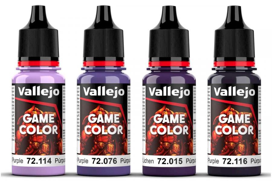 Vallejo Game Color, purple color set 4x18ml maalisetti