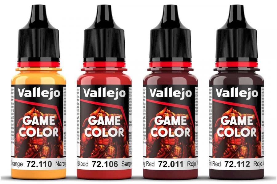 Vallejo Game Color, red color set 4x18ml maalisetti